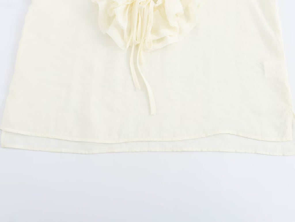 Summer Women Street Lace up Sleeveless V neck Shirt
