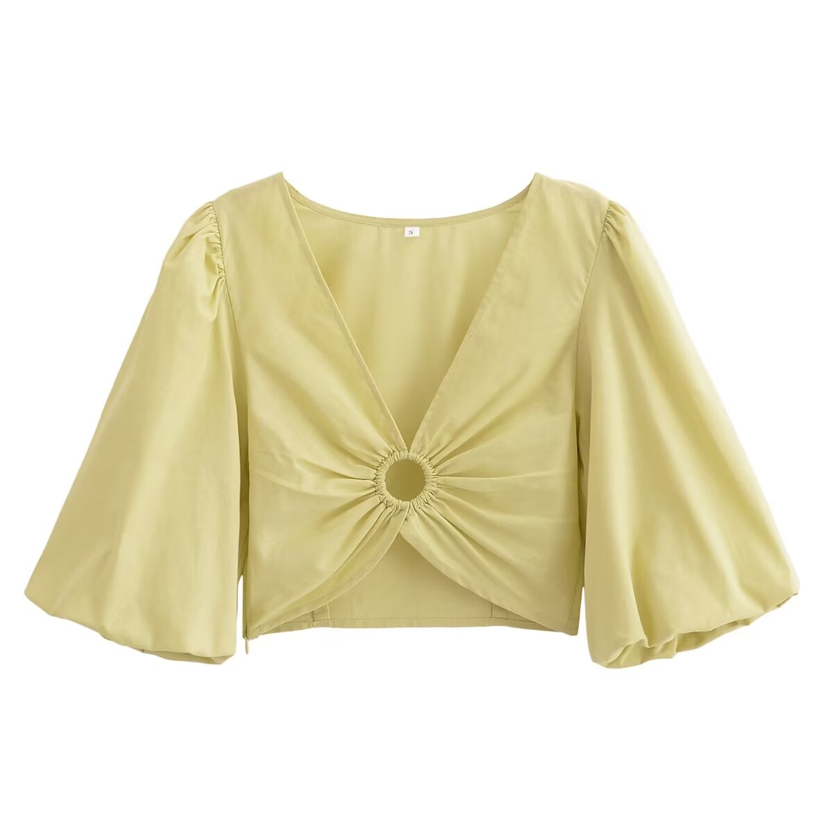 Spring Summer Women Clothing Sexy Top V neck Long Sleeve All Matching Short Women Shirt