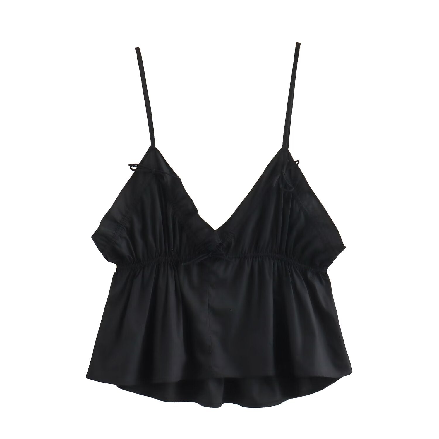 Summer Women Clothing All Match Minimalist Bowknot Decorative Poplin Top