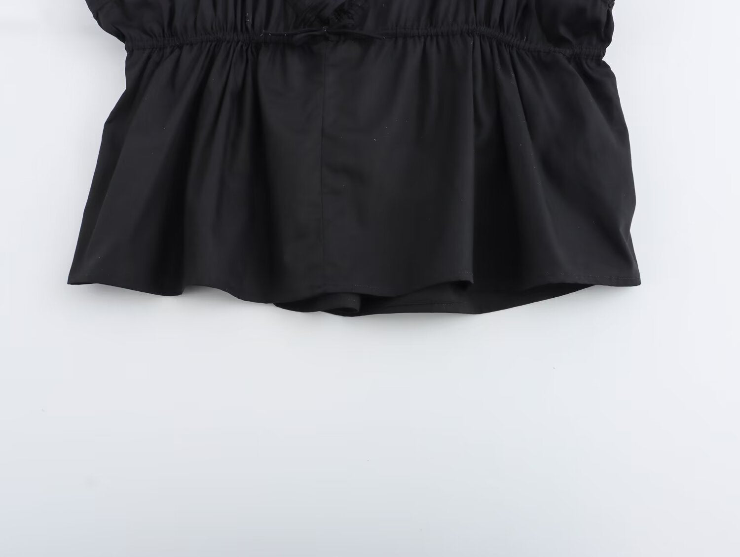 Summer Women Clothing All Match Minimalist Bowknot Decorative Poplin Top