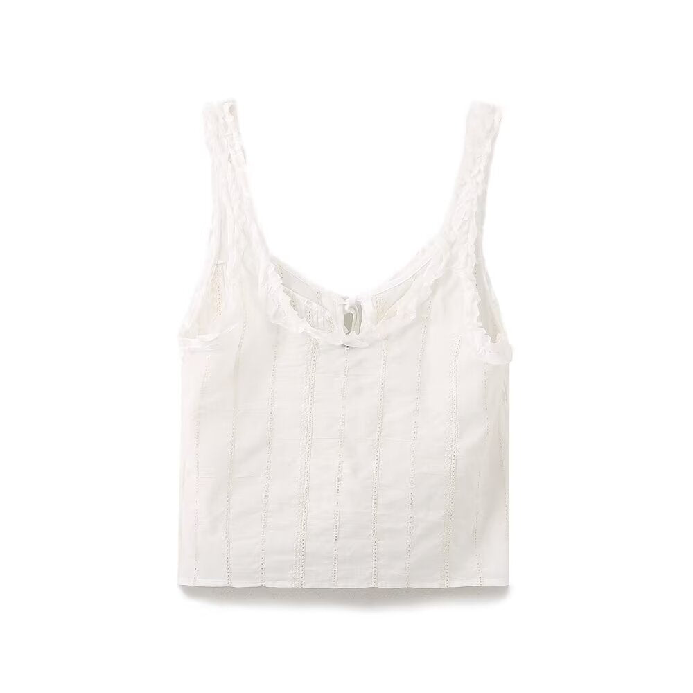Summer Fashionable Elegant Elastic Waist Contrast Color Embroidered White Shorts Sets for Women