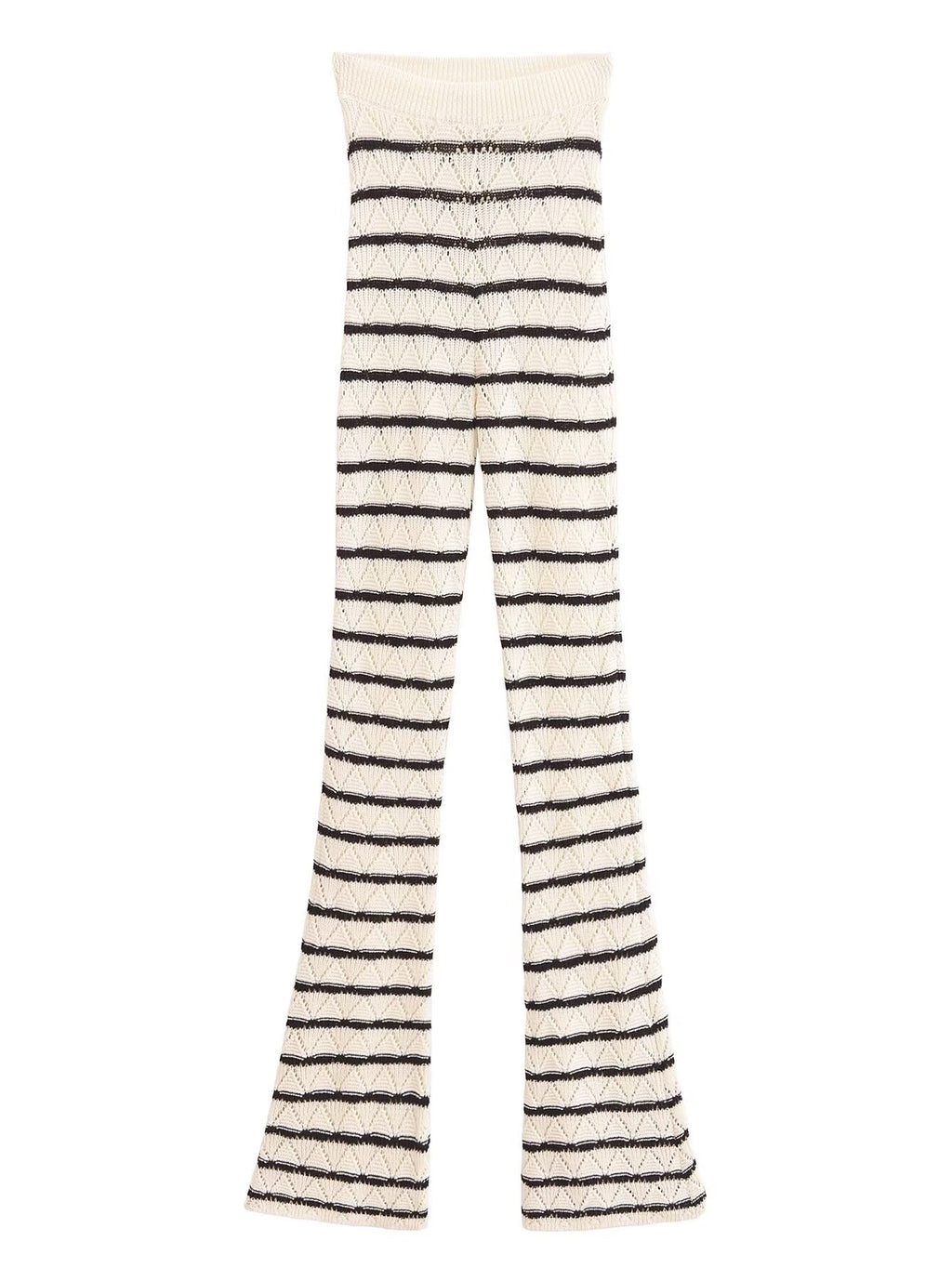 Fall Women Clothing Hollowed out Sweater Top Pant Sets