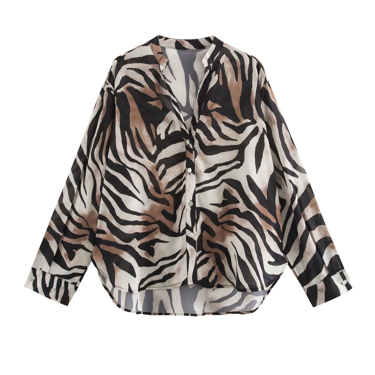 Fall Women Clothing Animal Print Casual Shirt Printed Trousers Set