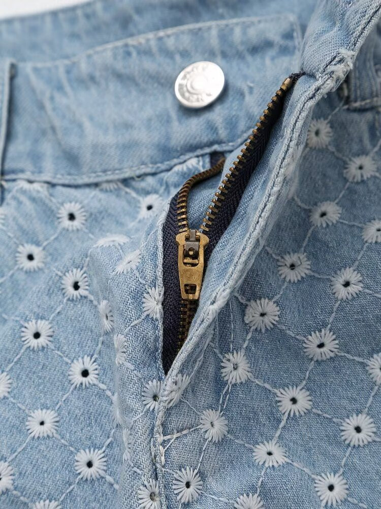 Summer Thin Design Light Blue Denim Short Sets