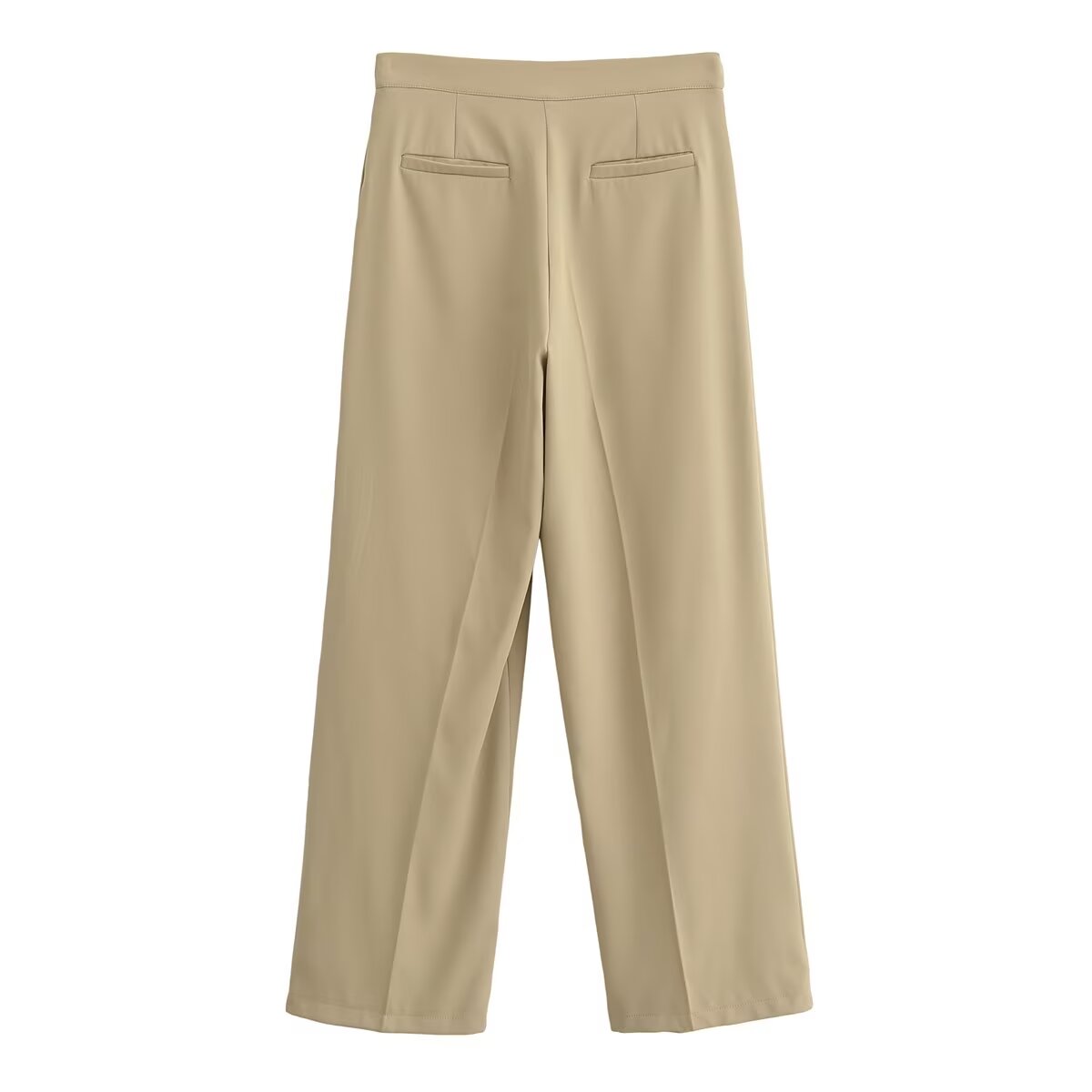 Fall Women Clothing Stylish Simple Casual Buckle Decoration Pleated Pants