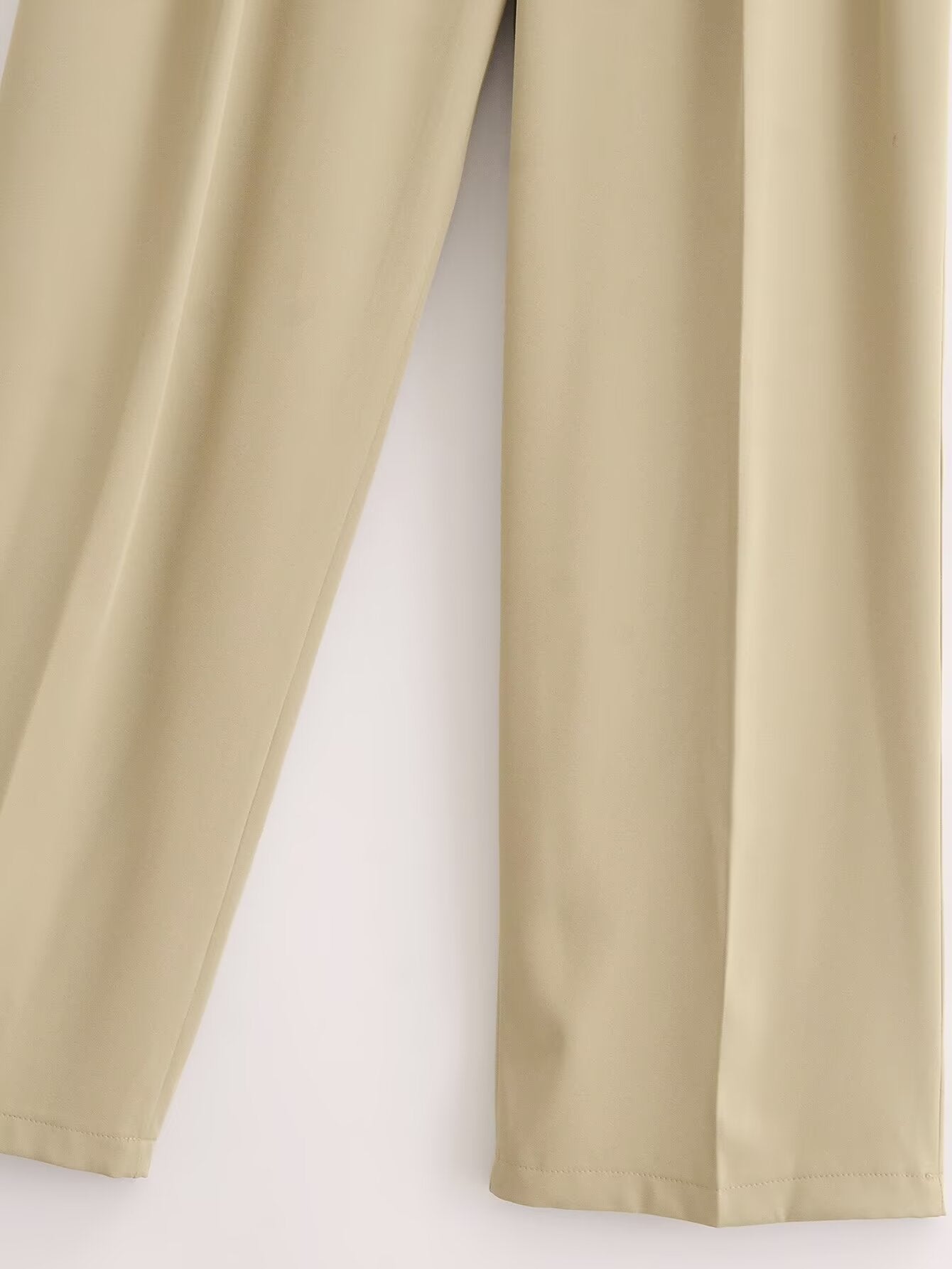 Fall Women Clothing Stylish Simple Casual Buckle Decoration Pleated Pants