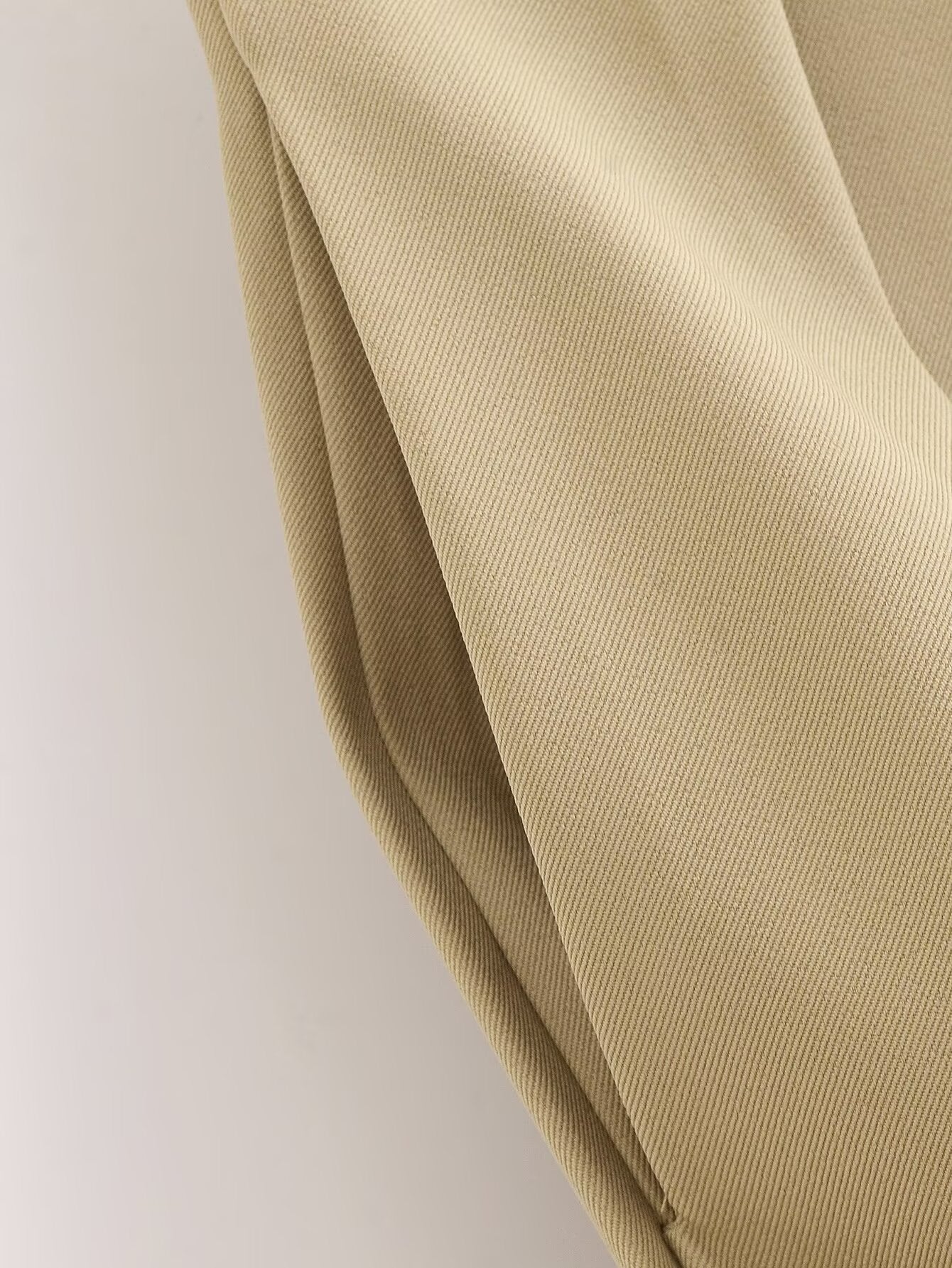Fall Women Clothing Stylish Simple Casual Buckle Decoration Pleated Pants