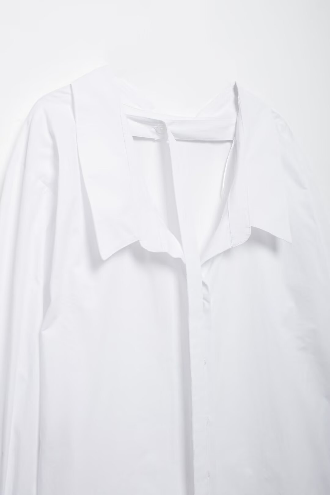 Autumn Women Casual Long Sleeve Single Breasted V Neck Pure White Shirt