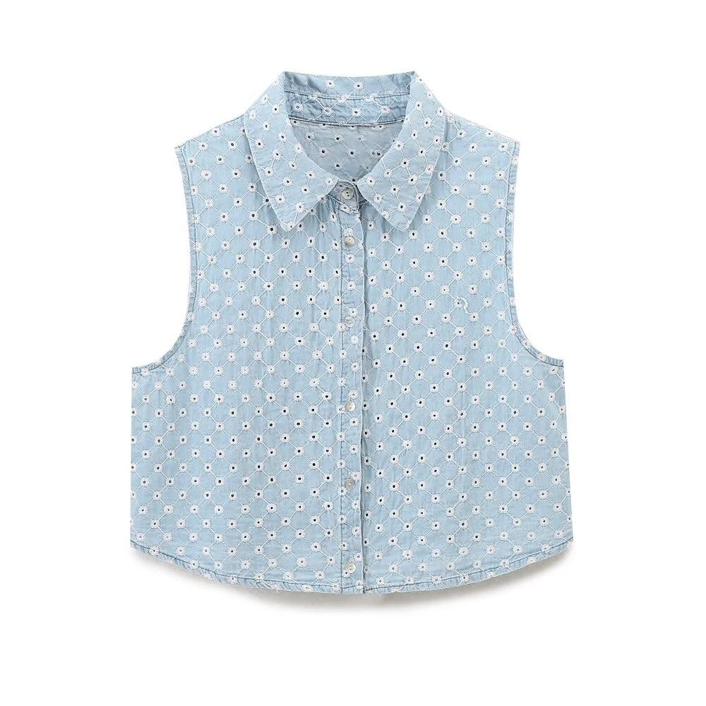 Summer Thin Design Light Blue Denim Short Sets
