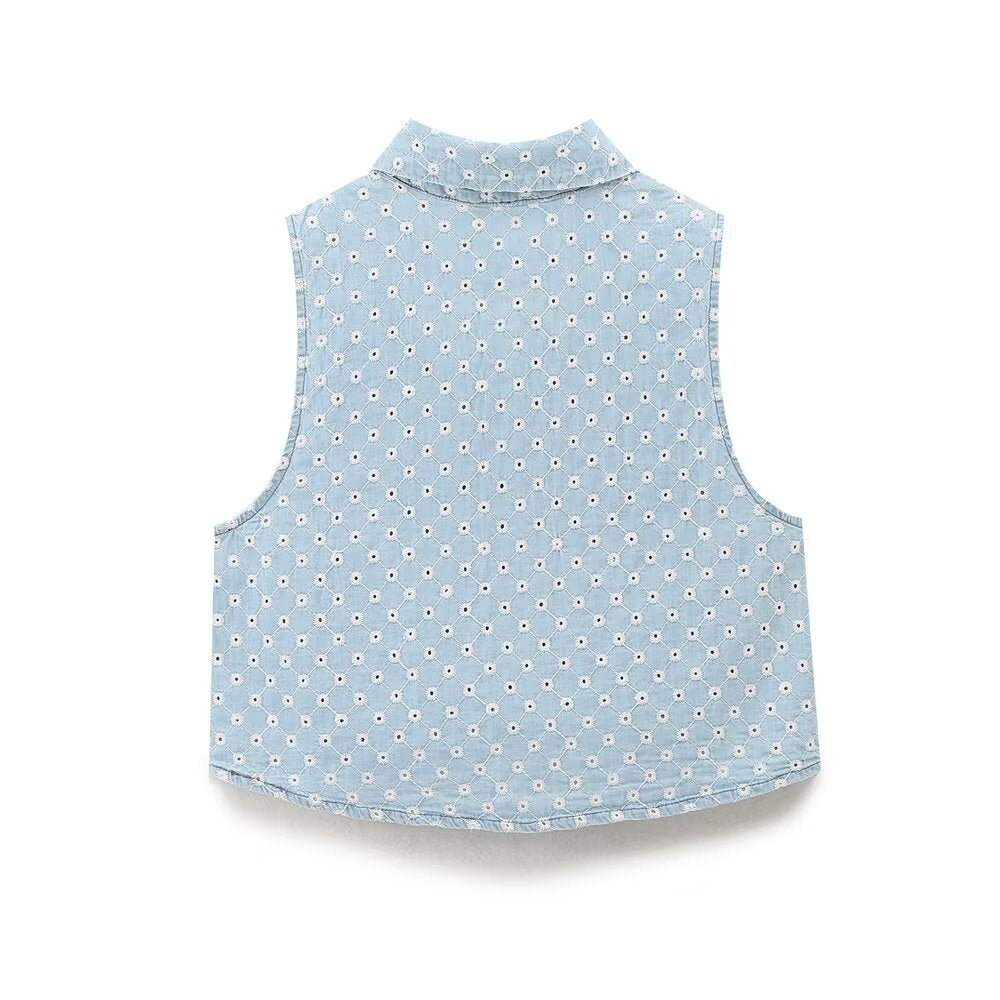 Summer Thin Design Light Blue Denim Short Sets