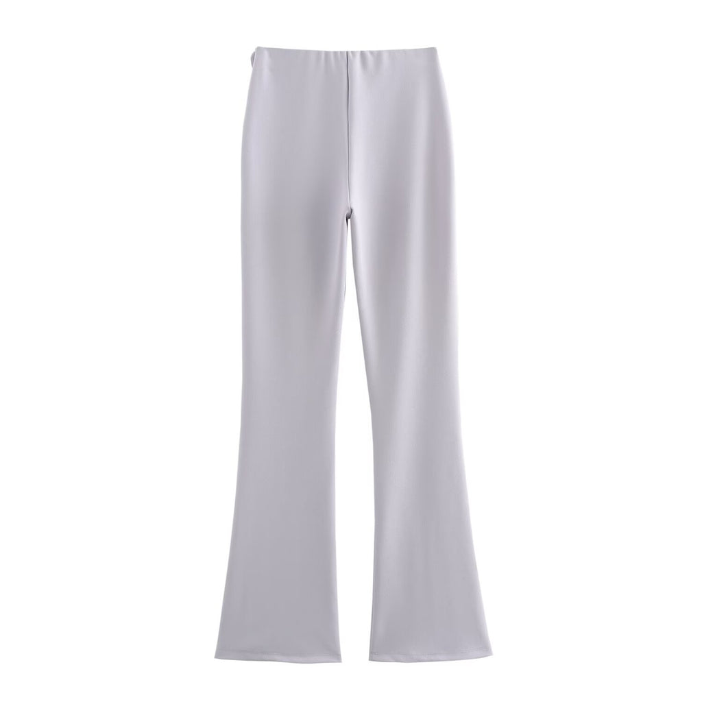 Women Clothing Autumn Double Sided Cloth Top Bell Bottom Pants Sets