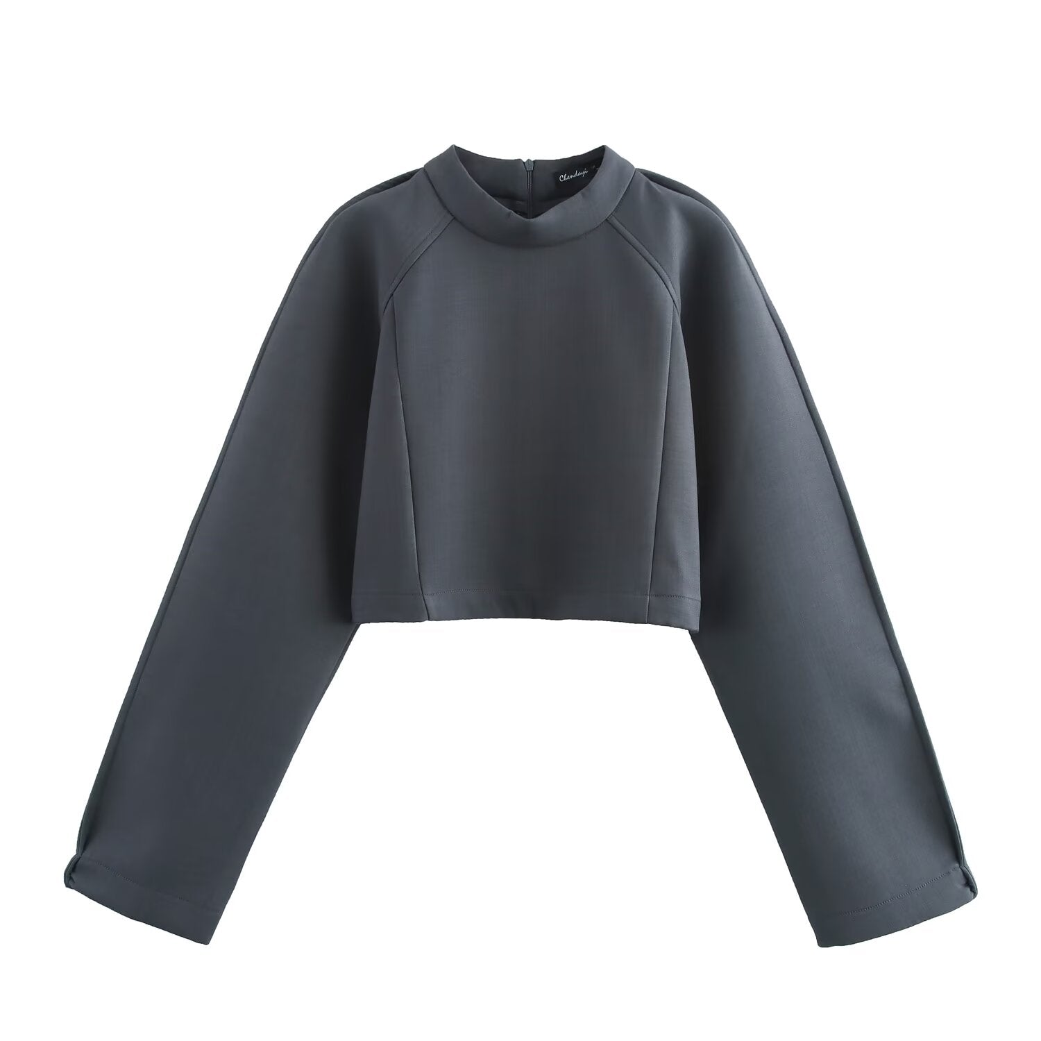 Spring Autumn Women Long Sleeve Sweater Short Top Sets