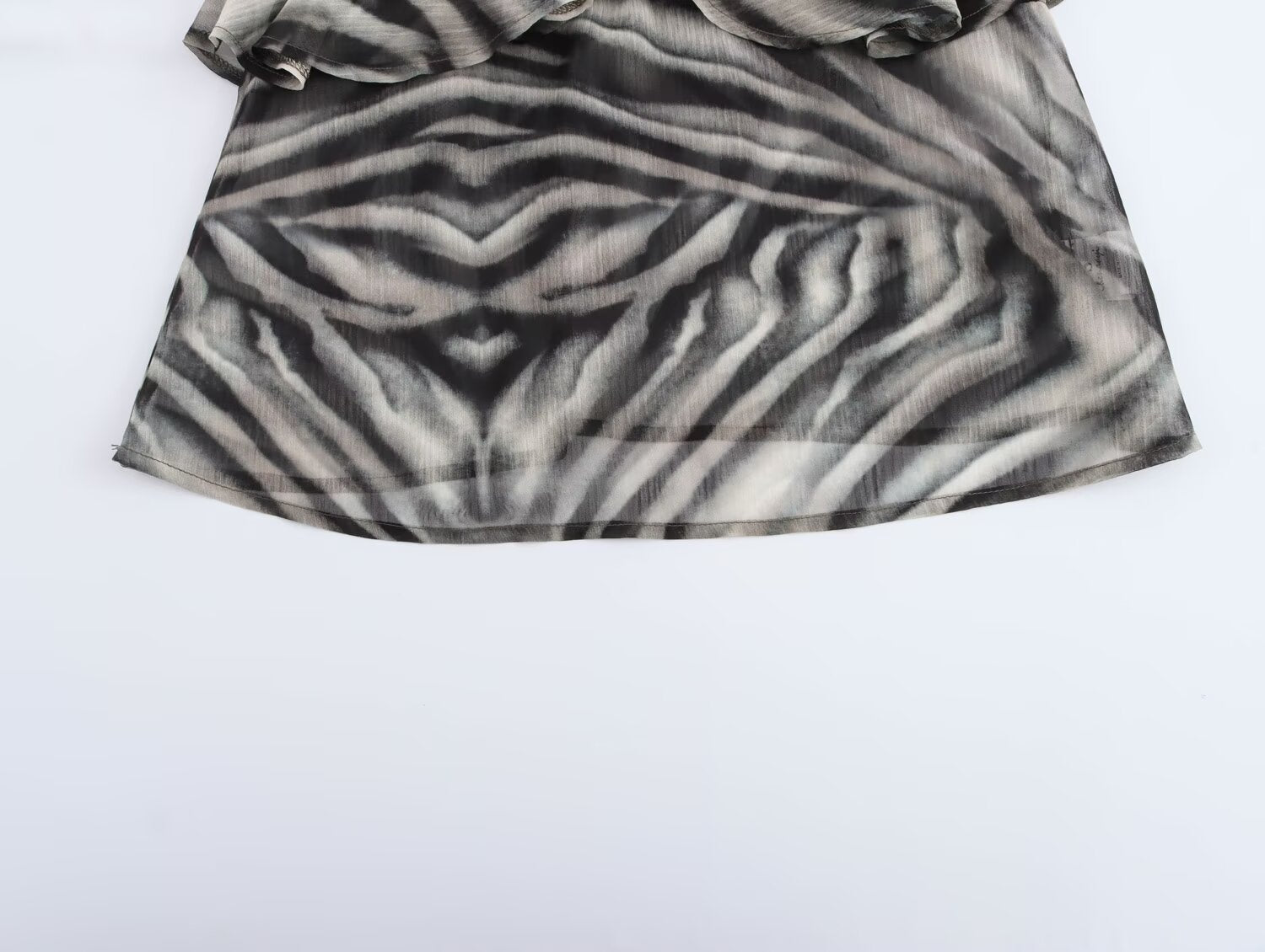 Fall Women Clothing Wild Animal Print Pullover V neck Tied Spaghetti Strap Top