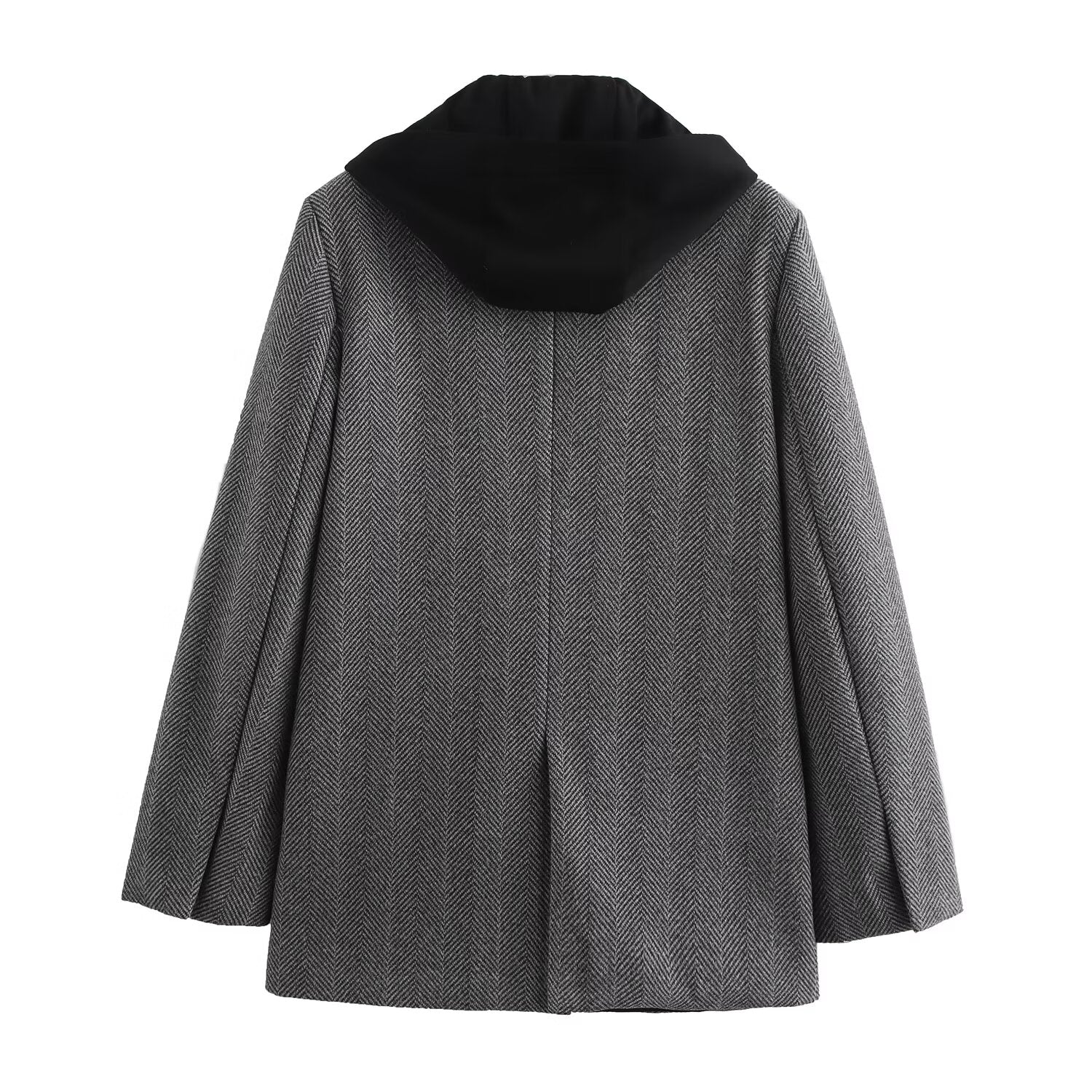 Women Clothing Hooded Stitching Herringbone Twill Current Coat Herringbone Twill Flared Leggings Pant Sets