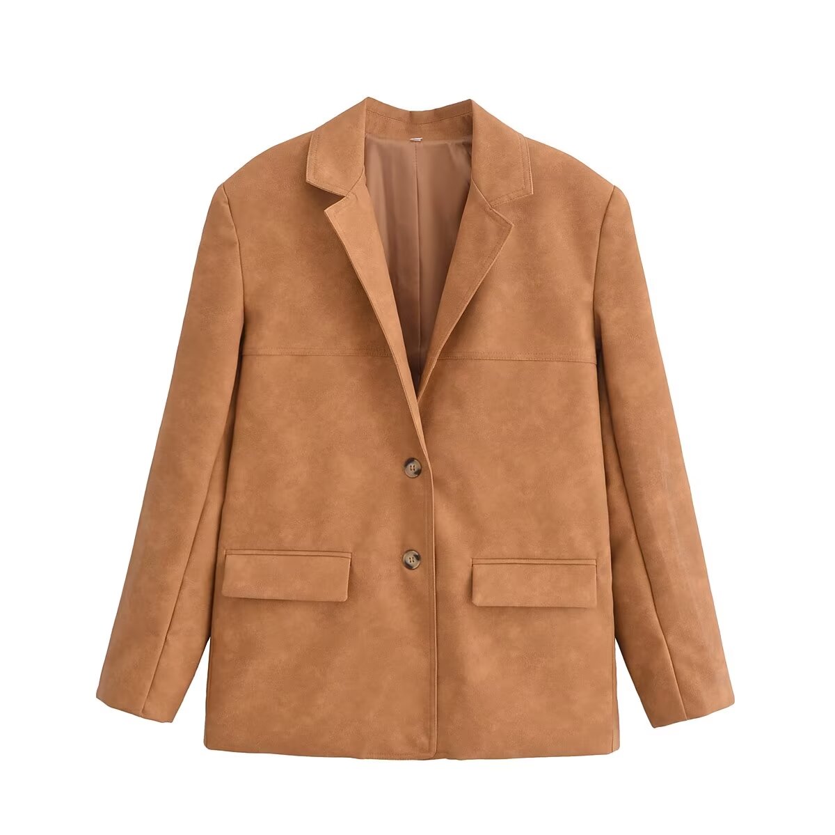Fall Women Clothing Stylish Simple Casual Imitation Cowhide