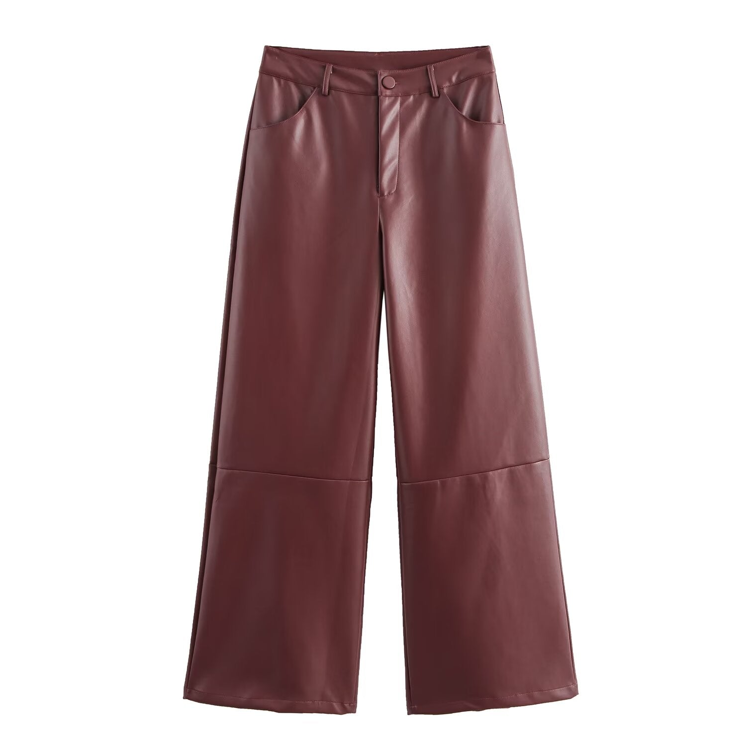 High Waist Wide Leg Faux Leather Pants Women Autumn Winter Soft Simulation Loose Casual Trousers Slimming Straight Pants