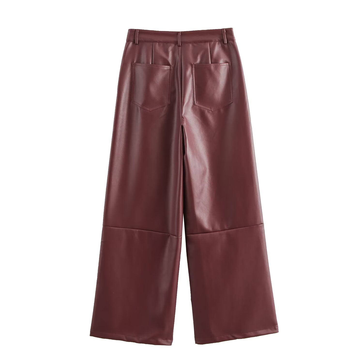 High Waist Wide Leg Faux Leather Pants Women Autumn Winter Soft Simulation Loose Casual Trousers Slimming Straight Pants
