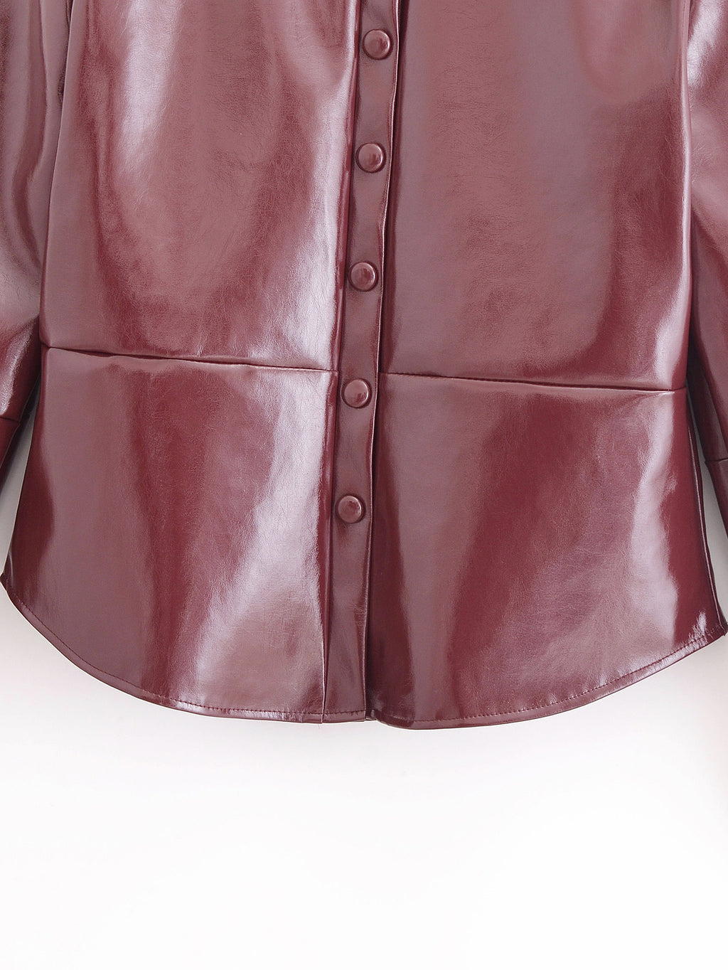 Glossy Short Jacket Skirt Sets Fall Street Locomotive Leather Coat
