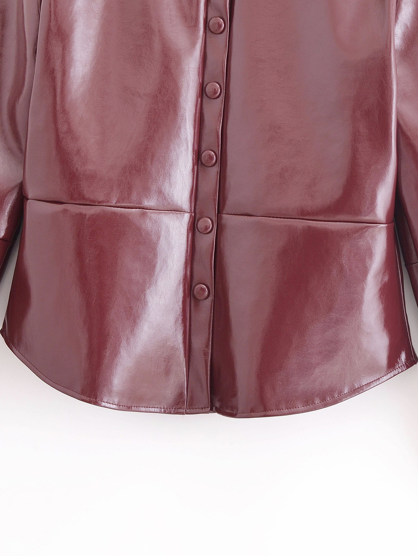 Glossy Short Jacket Skirt Sets Fall Street Locomotive Leather Coat