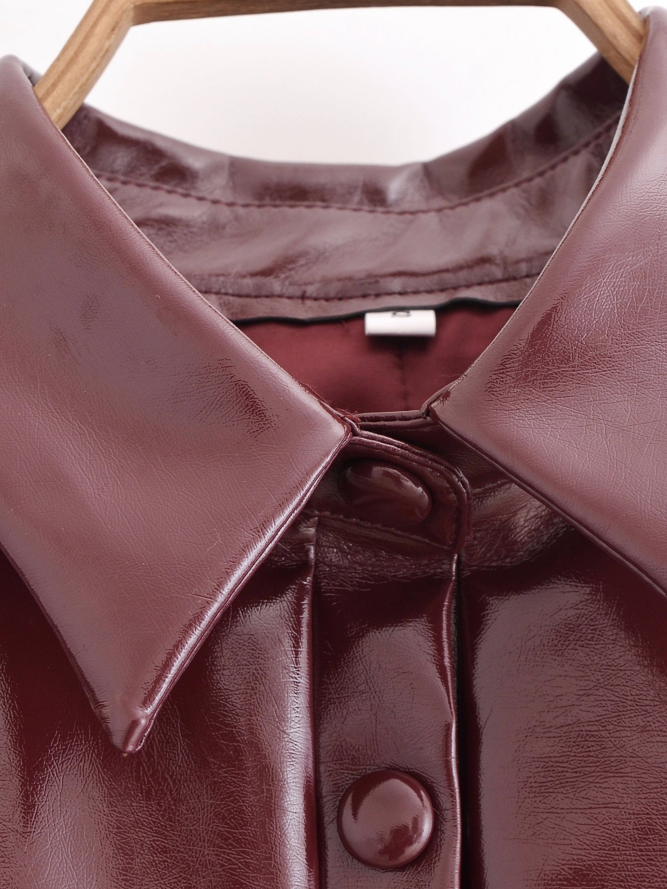 Glossy Short Jacket Skirt Sets Fall Street Locomotive Leather Coat