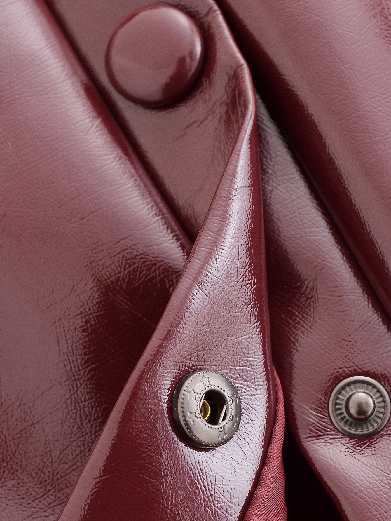 Glossy Short Jacket Skirt Sets Fall Street Locomotive Leather Coat