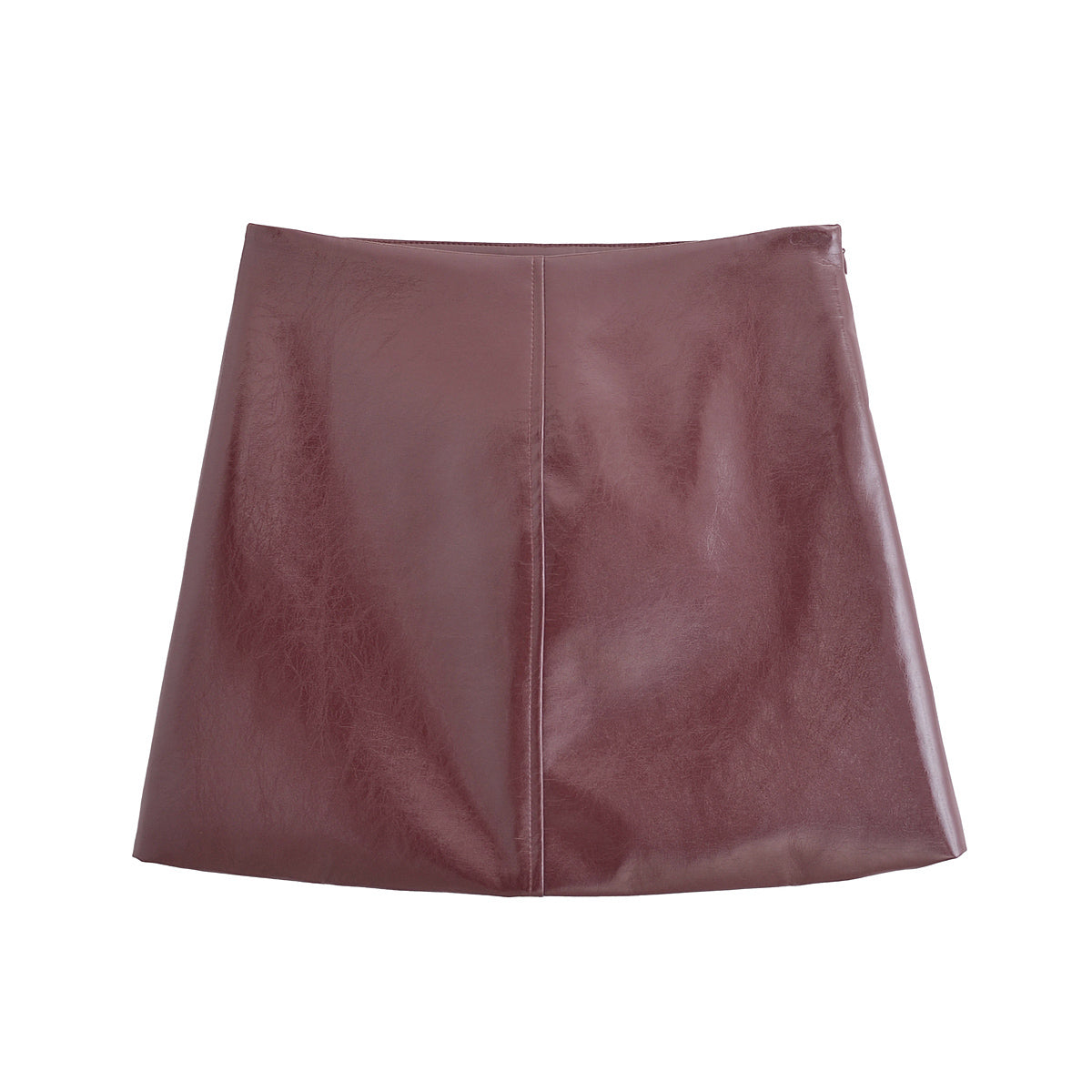 Glossy Short Jacket Skirt Sets Fall Street Locomotive Leather Coat