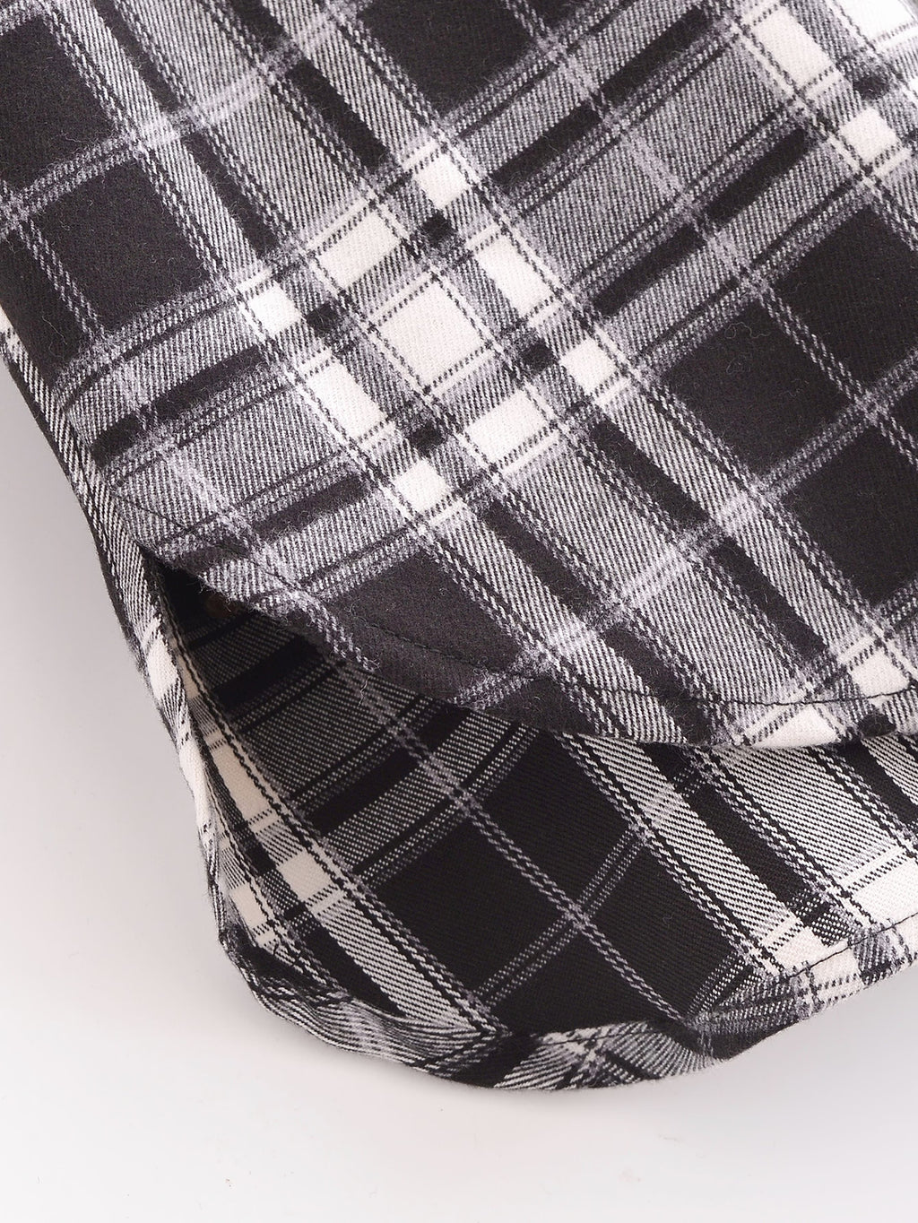 Women All Match Casual Plaid Long Sleeve Collared Shirt Sets