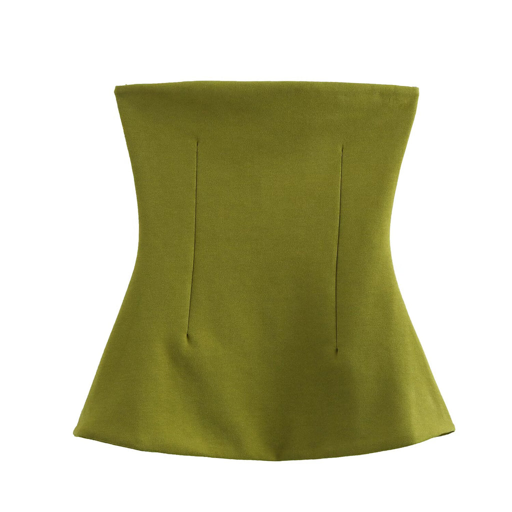 Women Clothing Spring Sexy Knitted Double Sided Cloth Tube Top Small Top