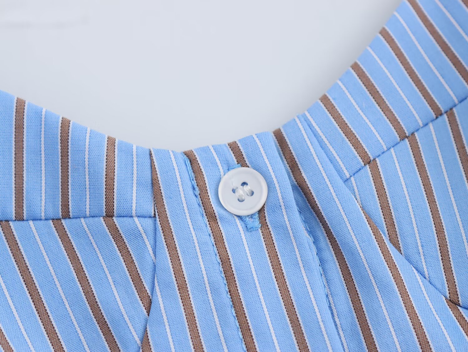 Summer French Sweet Spicy Small Pleated Poplin Striped Spaghetti Straps Top