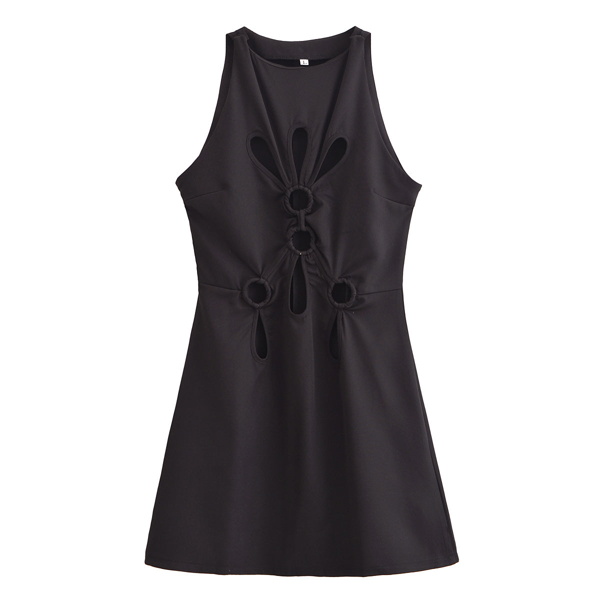 Women Sexy Cutout Sleeveless round Neck Graceful Vest Dress