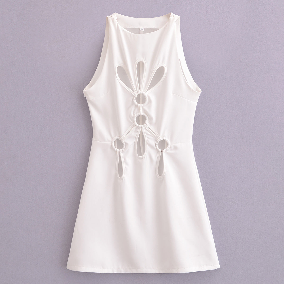 Women Sexy Cutout Sleeveless round Neck Graceful Vest Dress