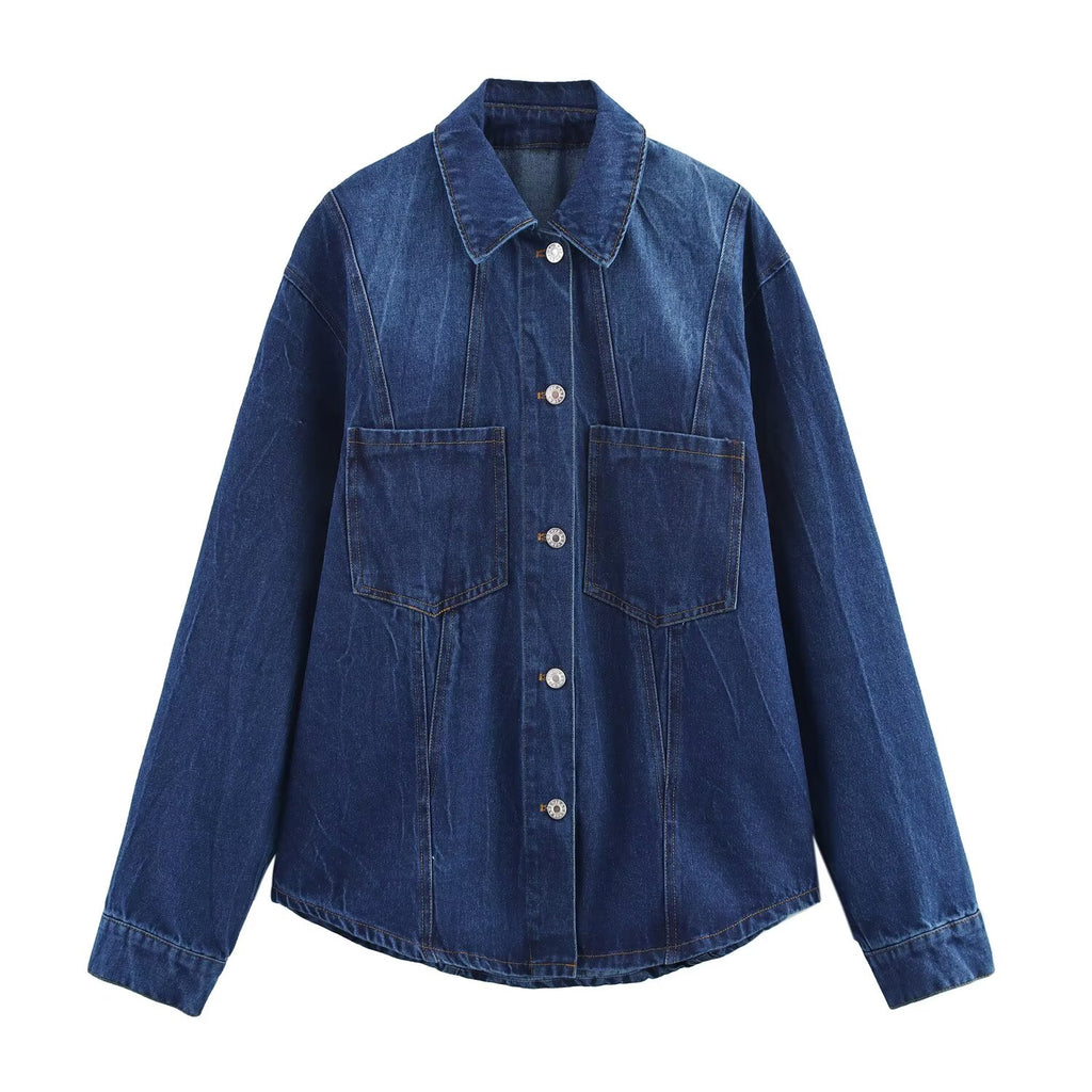 Spring Summer Women Casual Denim Shacket Pants Sets