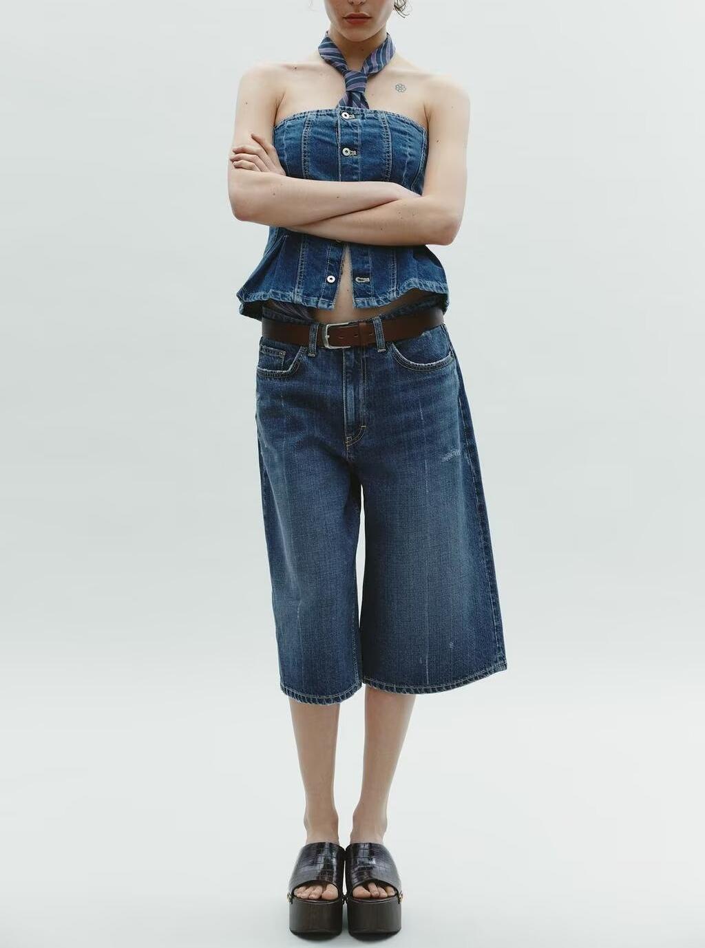 Spring Summer Women Sexy Denim Tank Top Shorts Sets