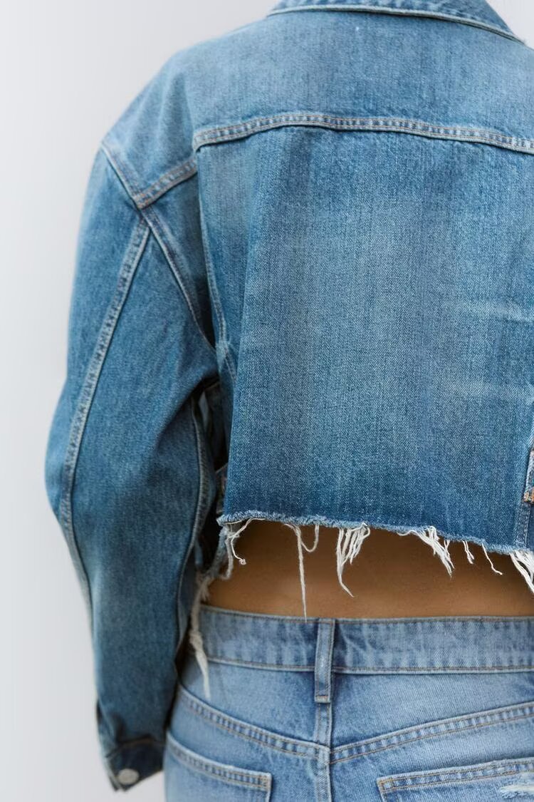 Autumn Winter Retro Collared Single Breasted Short Denim Jacket