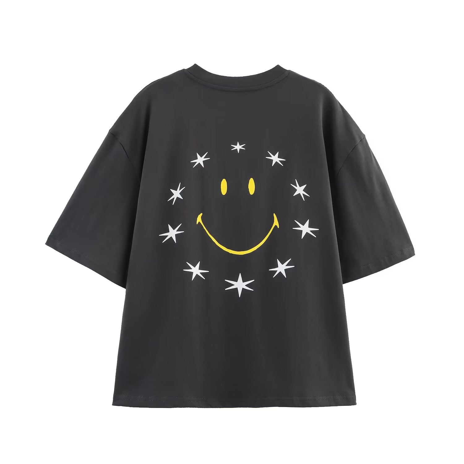 Vintage Letter Graphic Print Short Sleeved T shirt Summer Hip Hop Trend All Match Short Sleeved T shirt