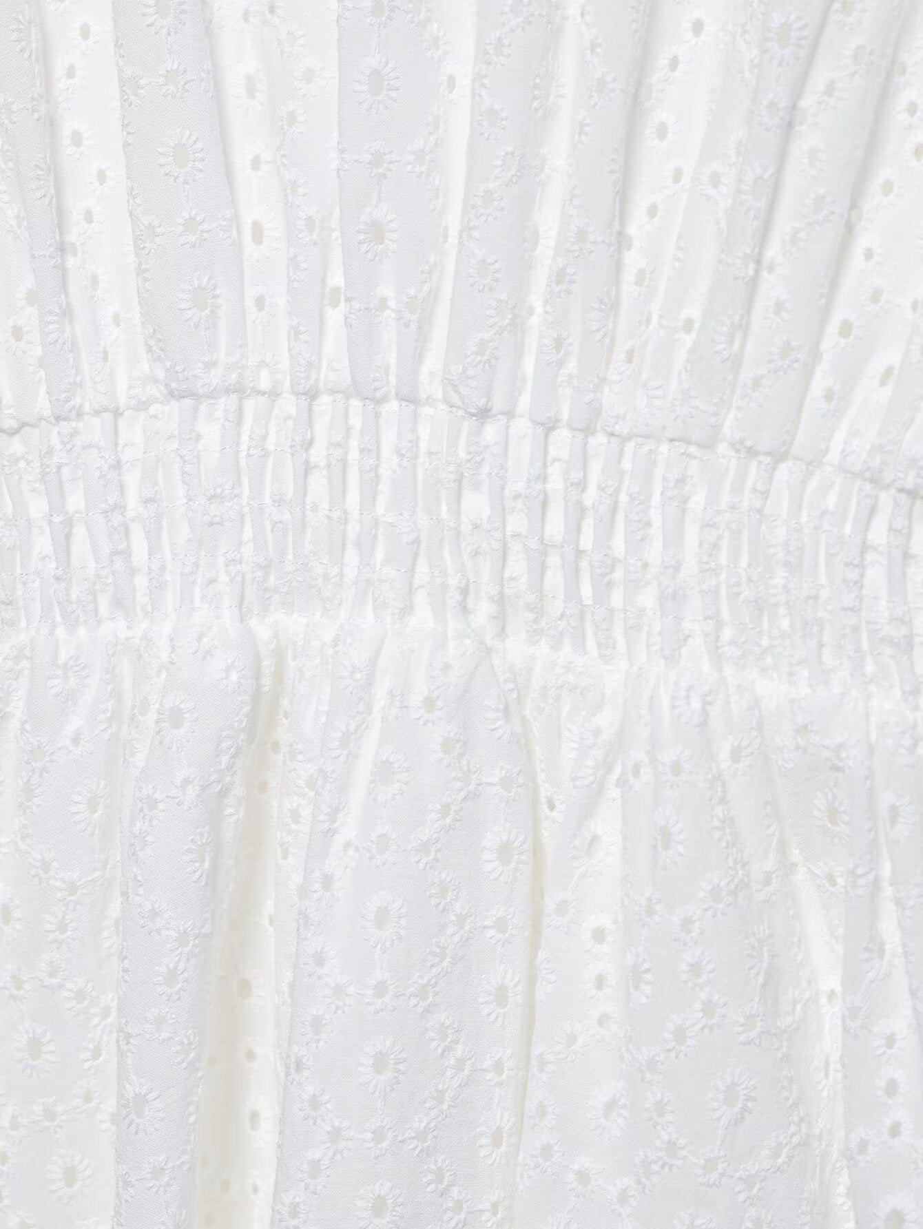 Texture Long Sleeve Waist Draping Effect White Dress Women