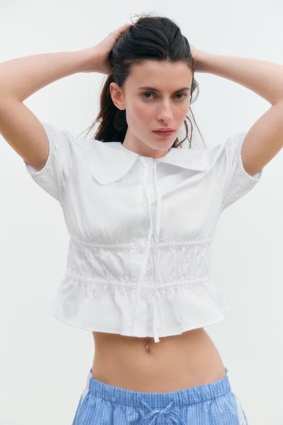 Women Clothing Western Youthful Looking Fashionable Short Sleeve Shirt