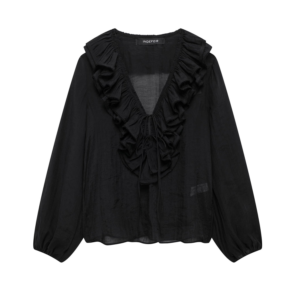 Women Clothing Casual Simple Laminated Decoration Shirt
