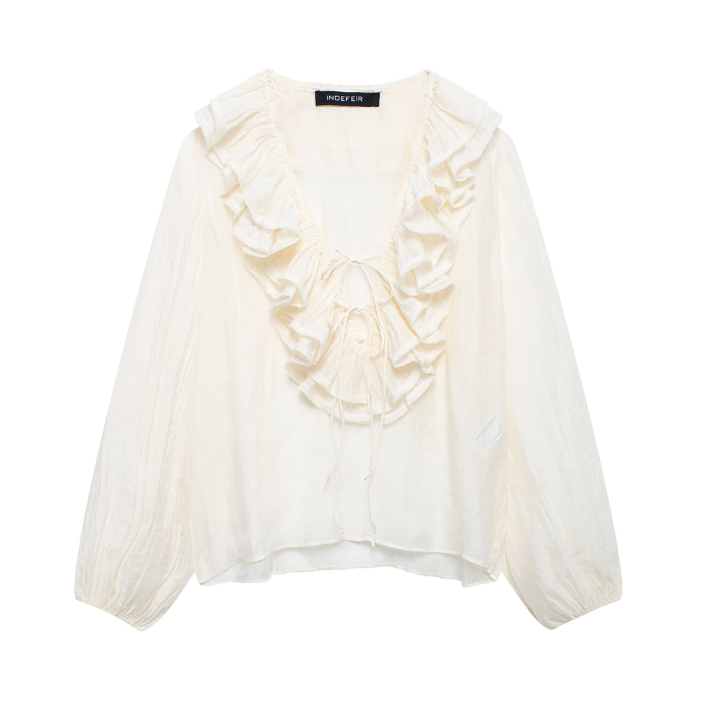 Women Clothing Casual Simple Laminated Decoration Shirt