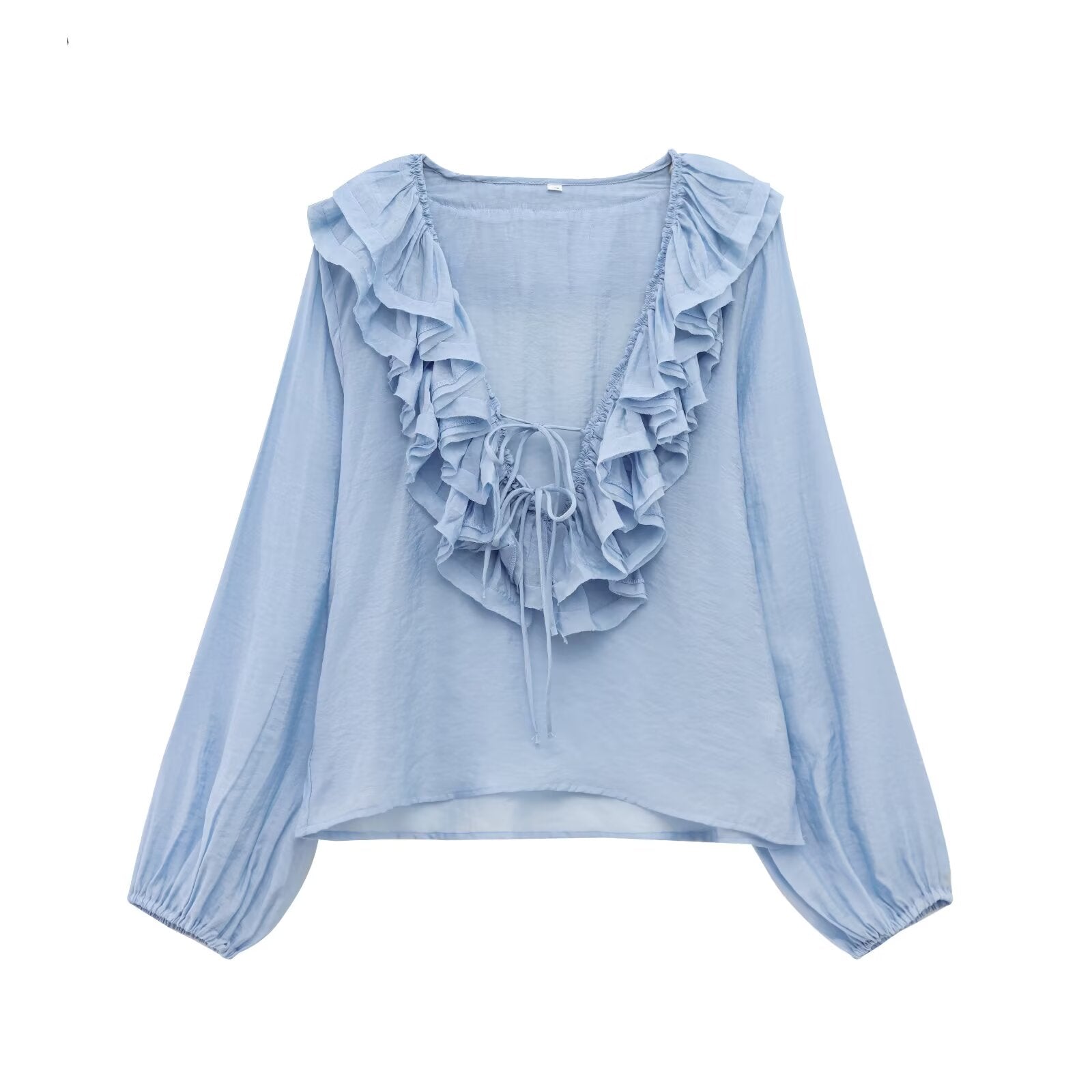 Women Clothing Casual Simple Laminated Decoration Shirt