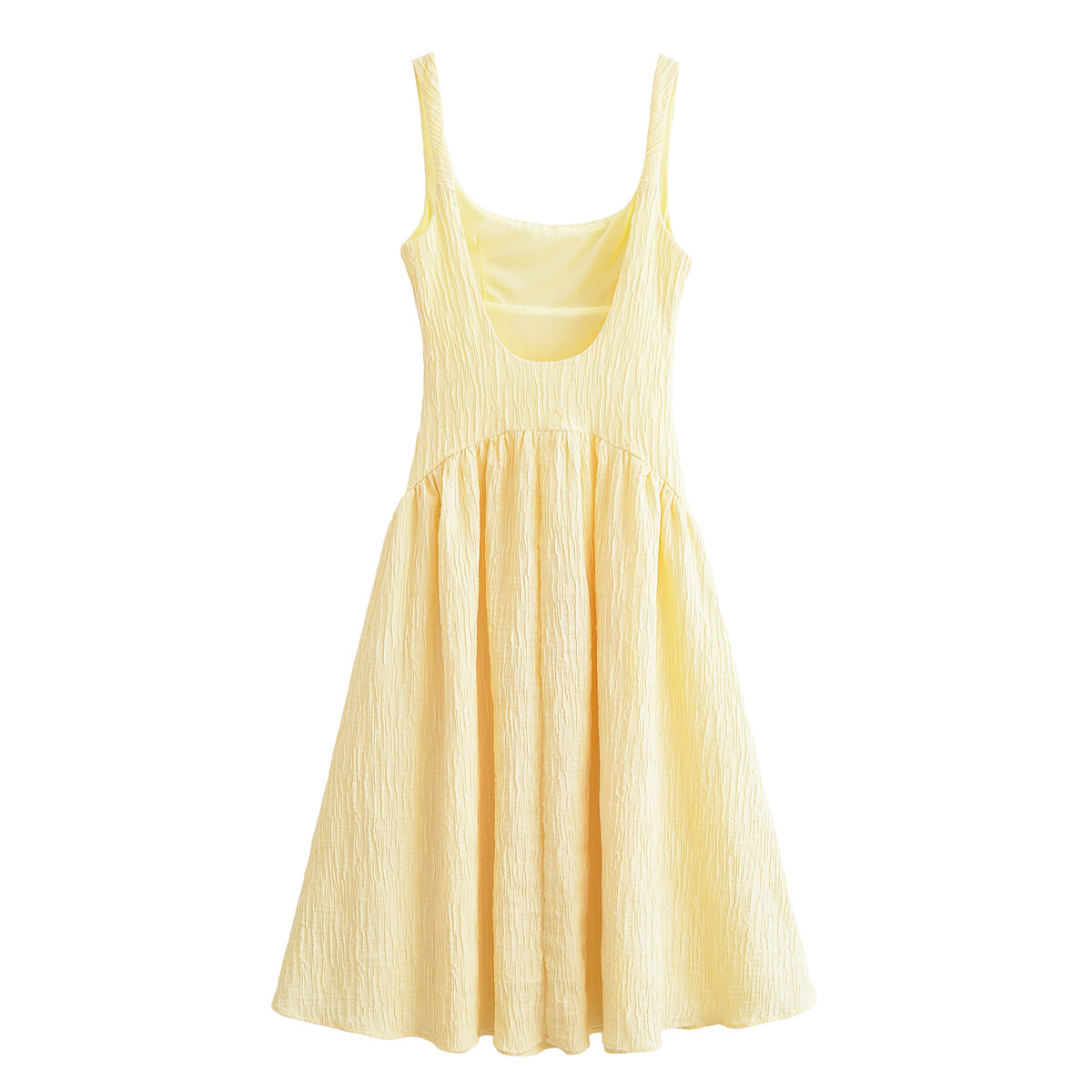 Spring Summer Women Clothing Slim Fit Sweet Simple Tree Pattern Pleated Cami Dress
