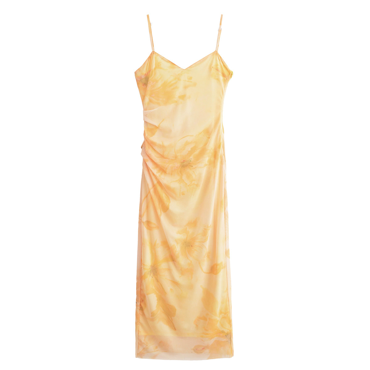 Women Clothing Printed Silk Net Sleeveless Midi Dress