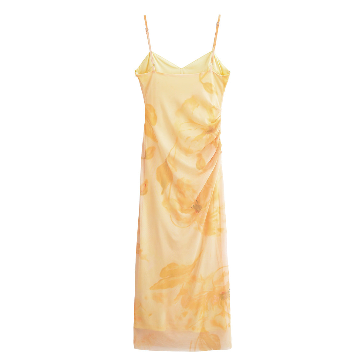 Women Clothing Printed Silk Net Sleeveless Midi Dress