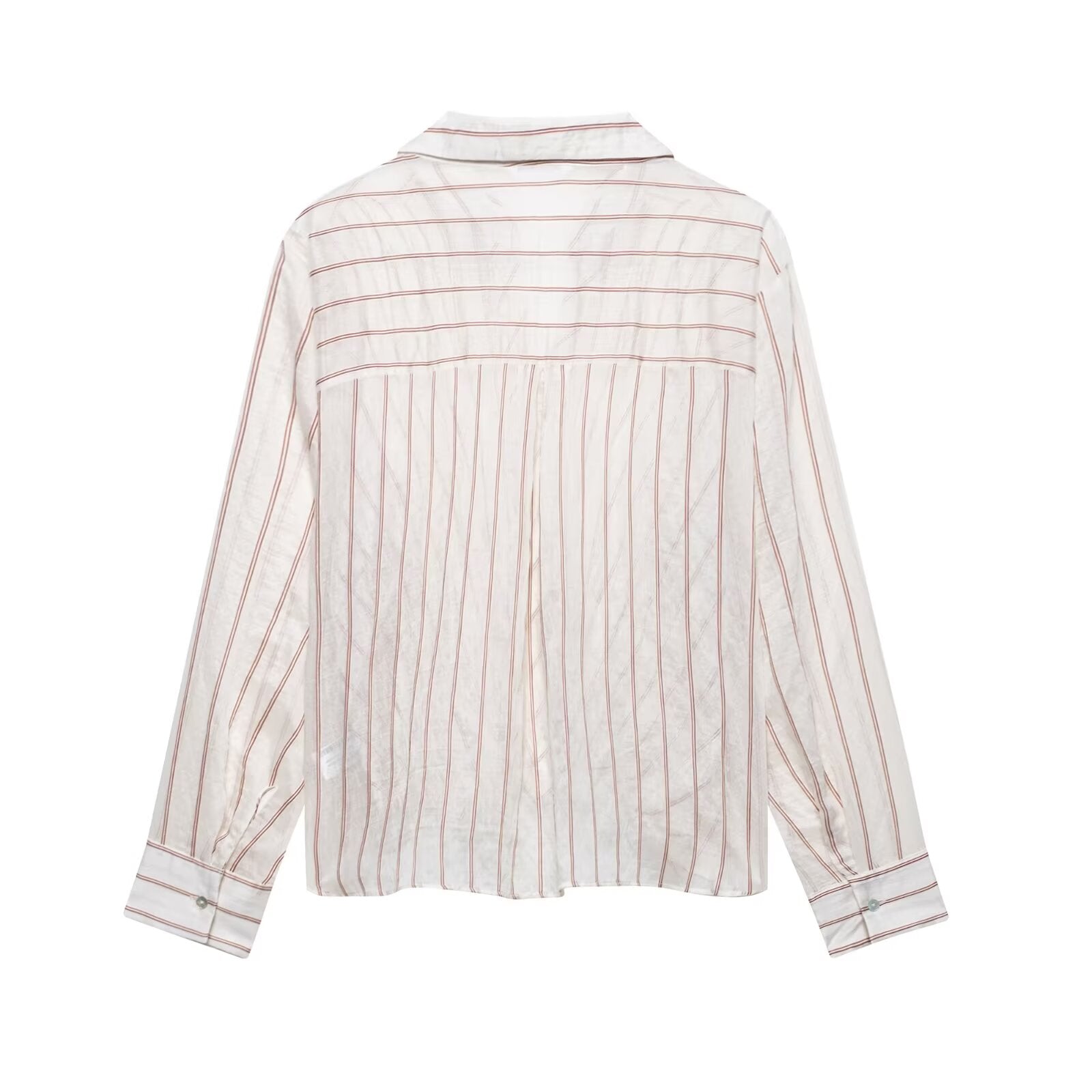 Spring Women Clothing Bow Tie Striped Shirt