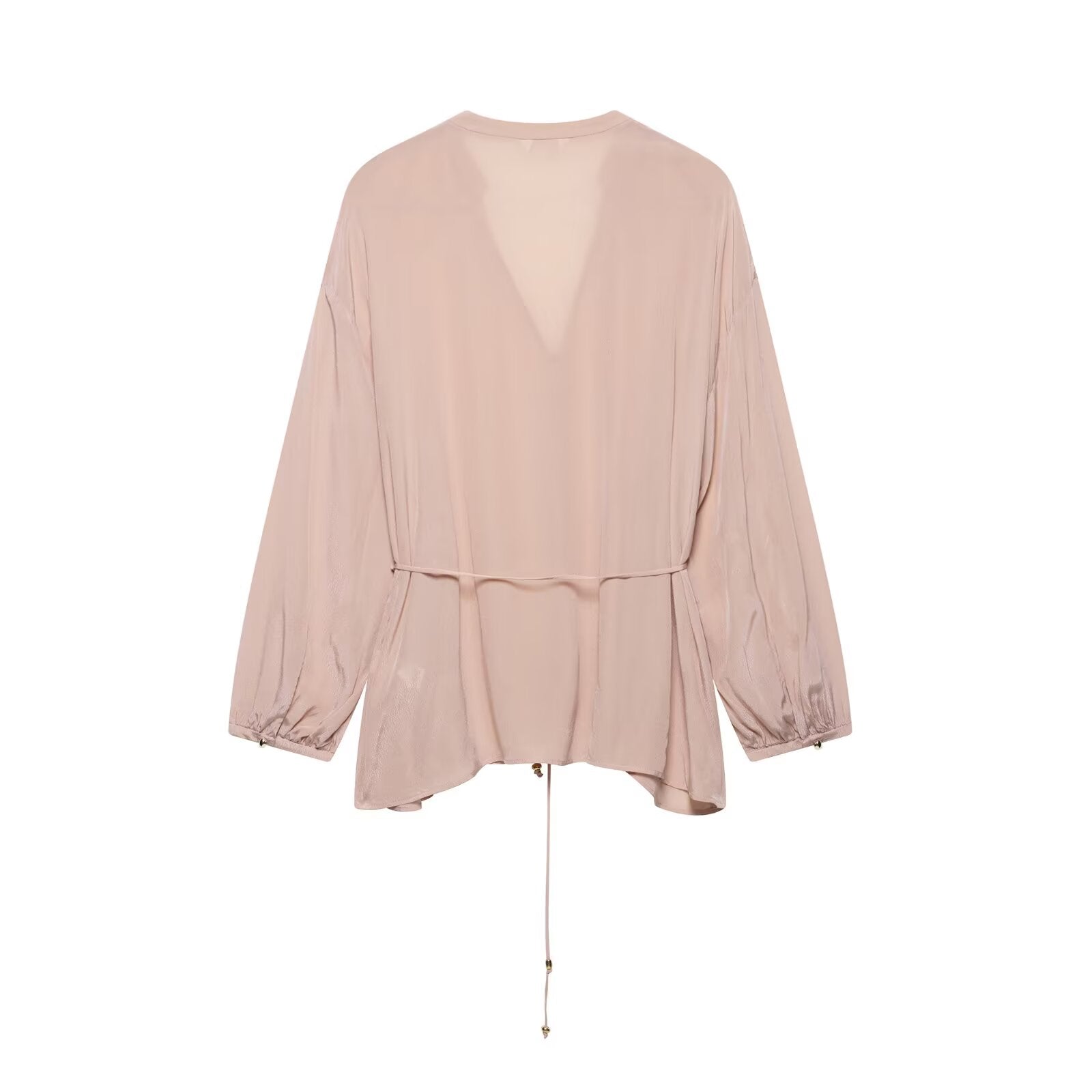 Women Clothing Thin Belt Linen Shirt