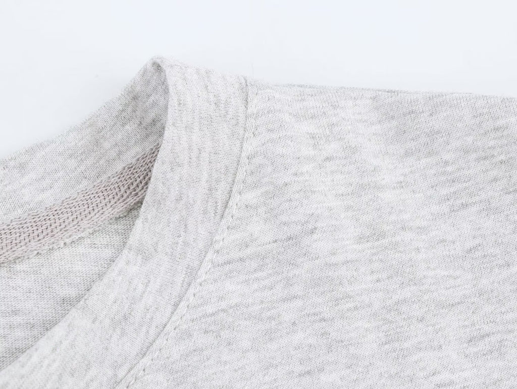 Women Clothing Summer Letter Graphic Print Loose round Neck Short Sleeve