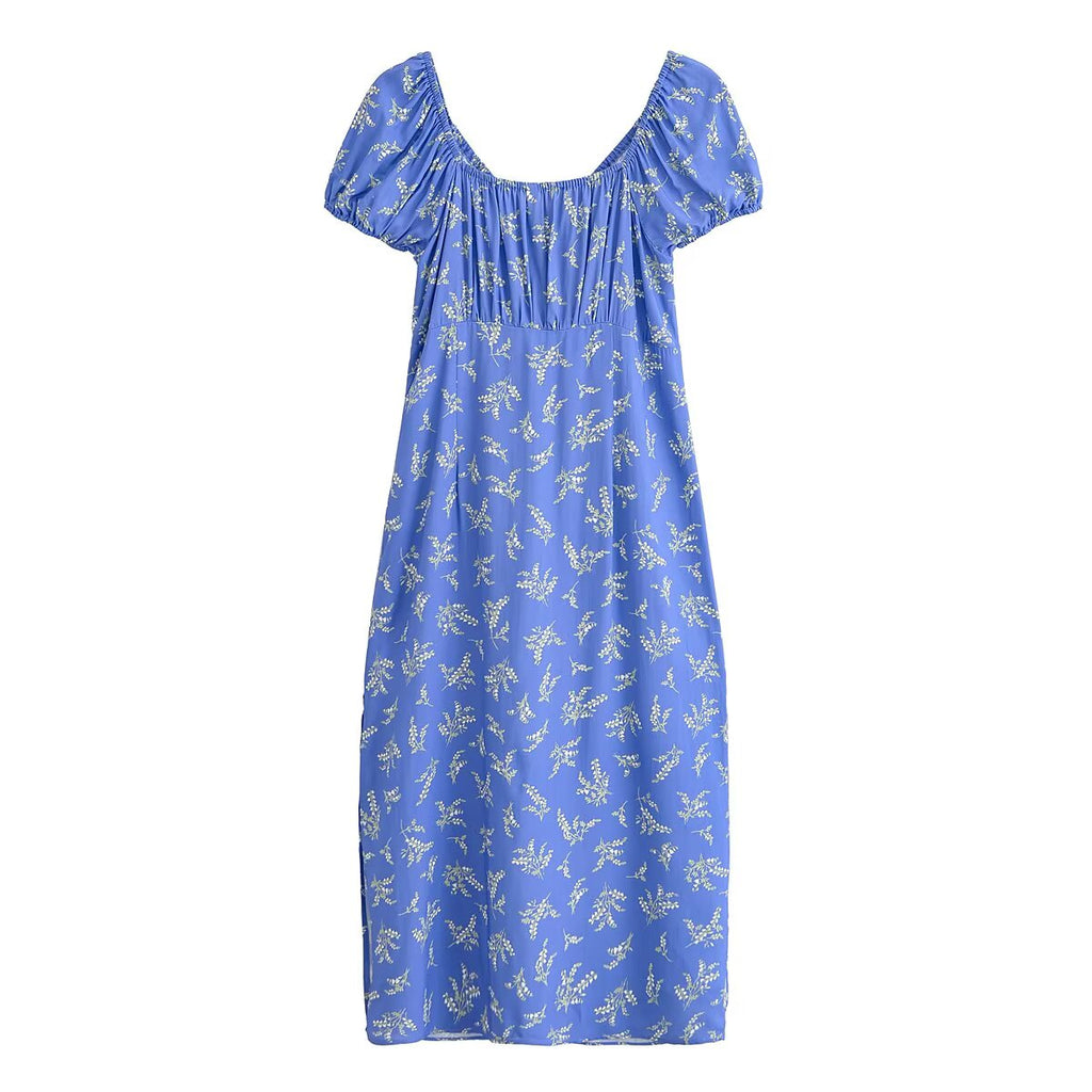Spring Fashionable Slim Fit High End Sense Floral Flounce Waist Tight Dress