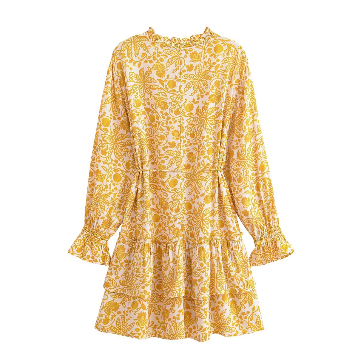 Women Cotton watermark Bohemian Beach Belt Dress