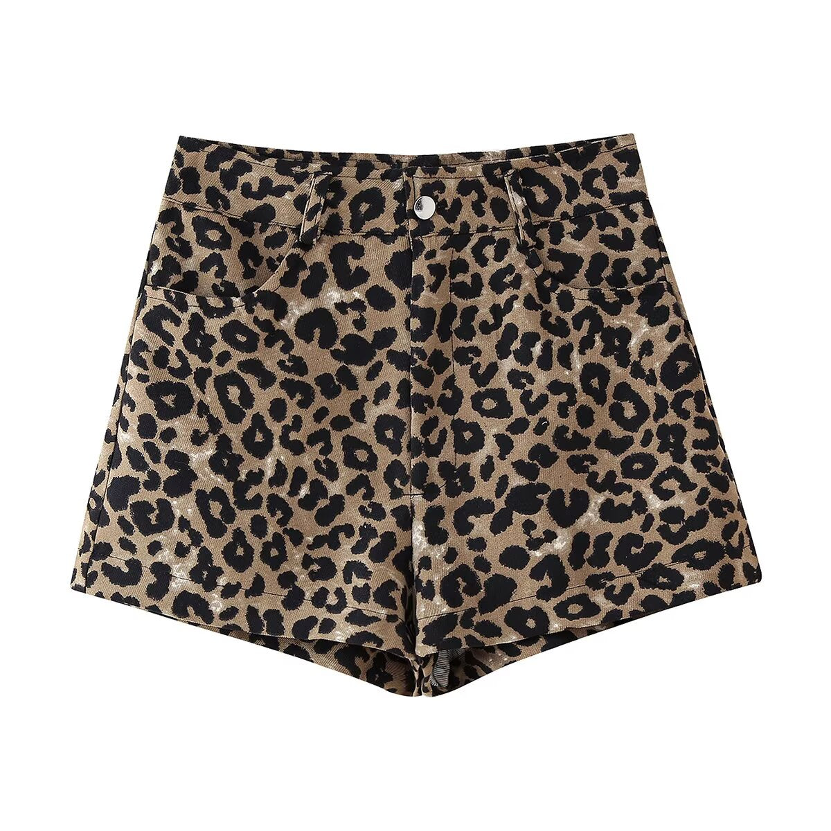 Spring Women Clothing French Design Leopard Print Shorts