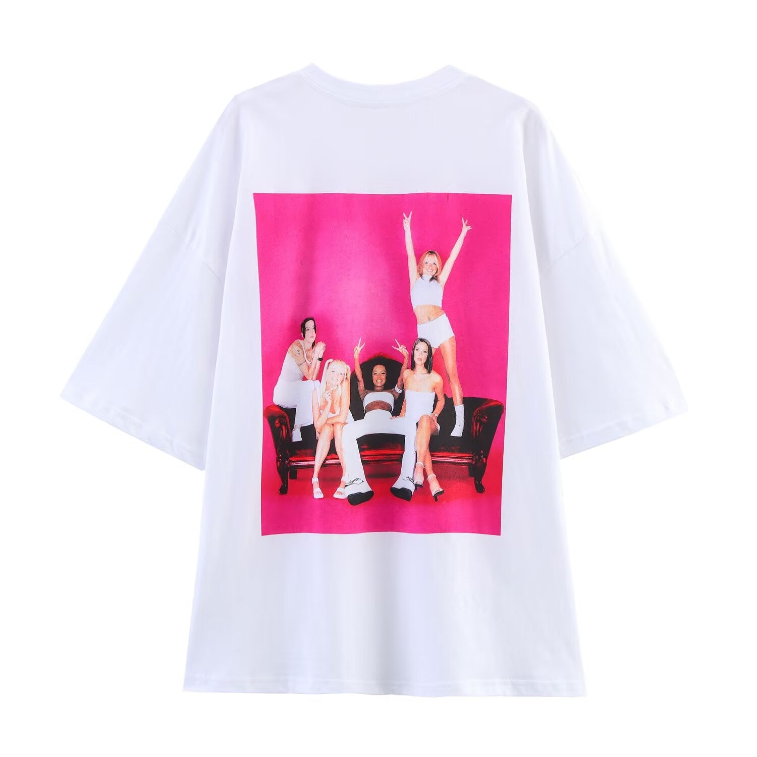 Spring Summer Women Casual round Neck Loose Half Sleeve Printed T shirt